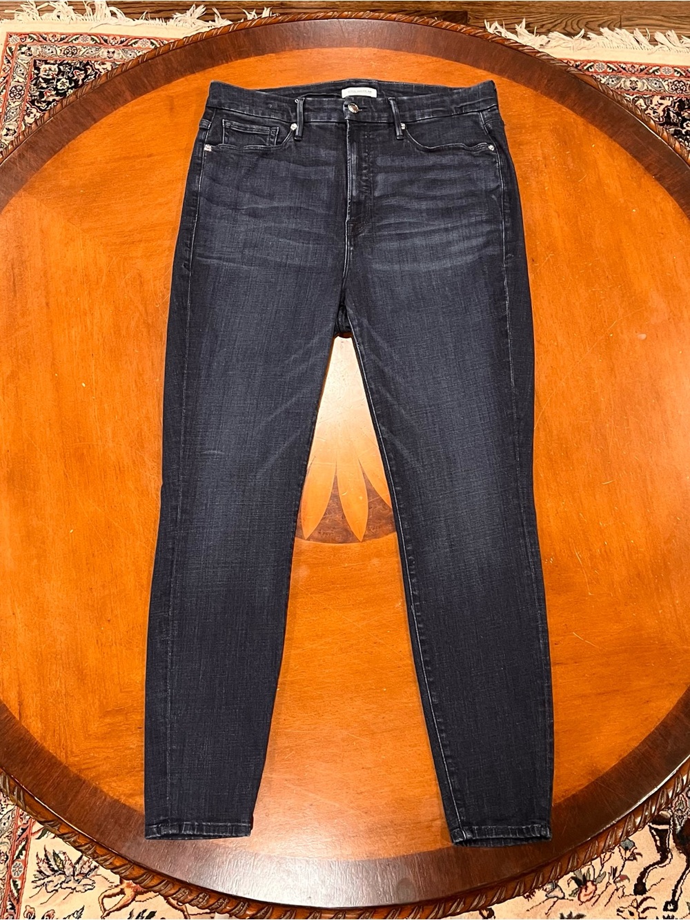 Good American Good Waist Super High Rise Skinny Jeans Medium Blue Wash 16 - Picture 4 of 16